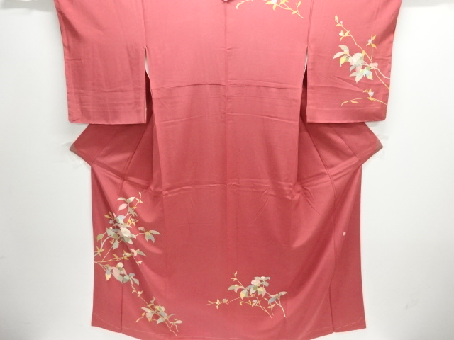 未使用品　作家物　手描き友禅　枝椿模様訪問着